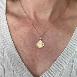 14k gold Taurus charm pendant